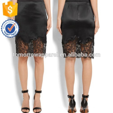 Nova Moda de Algodão-mistura-Lace-trimmed Saia De Cetim de Seda Diária DEM / DOM Fabricação Atacado Moda Feminina Vestuário (TA5181S)